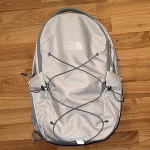 White & Gray The North Face Backpack
